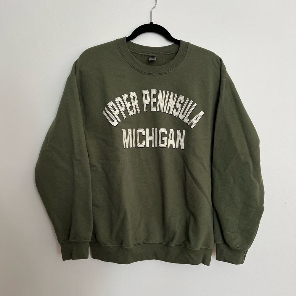 Gildan Olive Crewneck Sweater